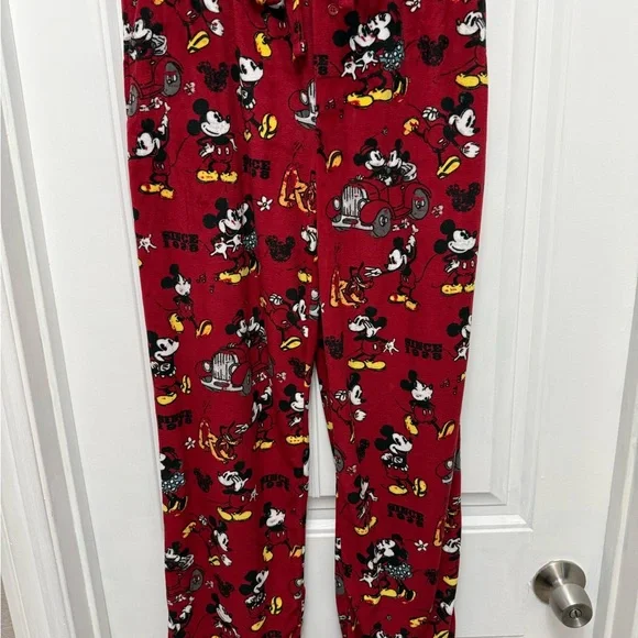 Disney Red Mickey Mouse Print Pajama Lounge Pants, Size Small (18-8) - Picture 4 of 12